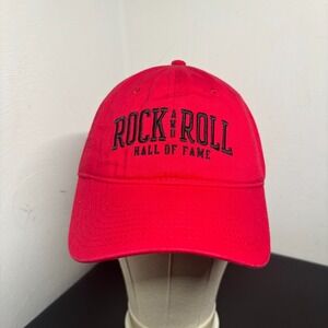 Rock and Roll Hall of Fame Red Baseball Cap Hat Unisex Adult Strapback Casual